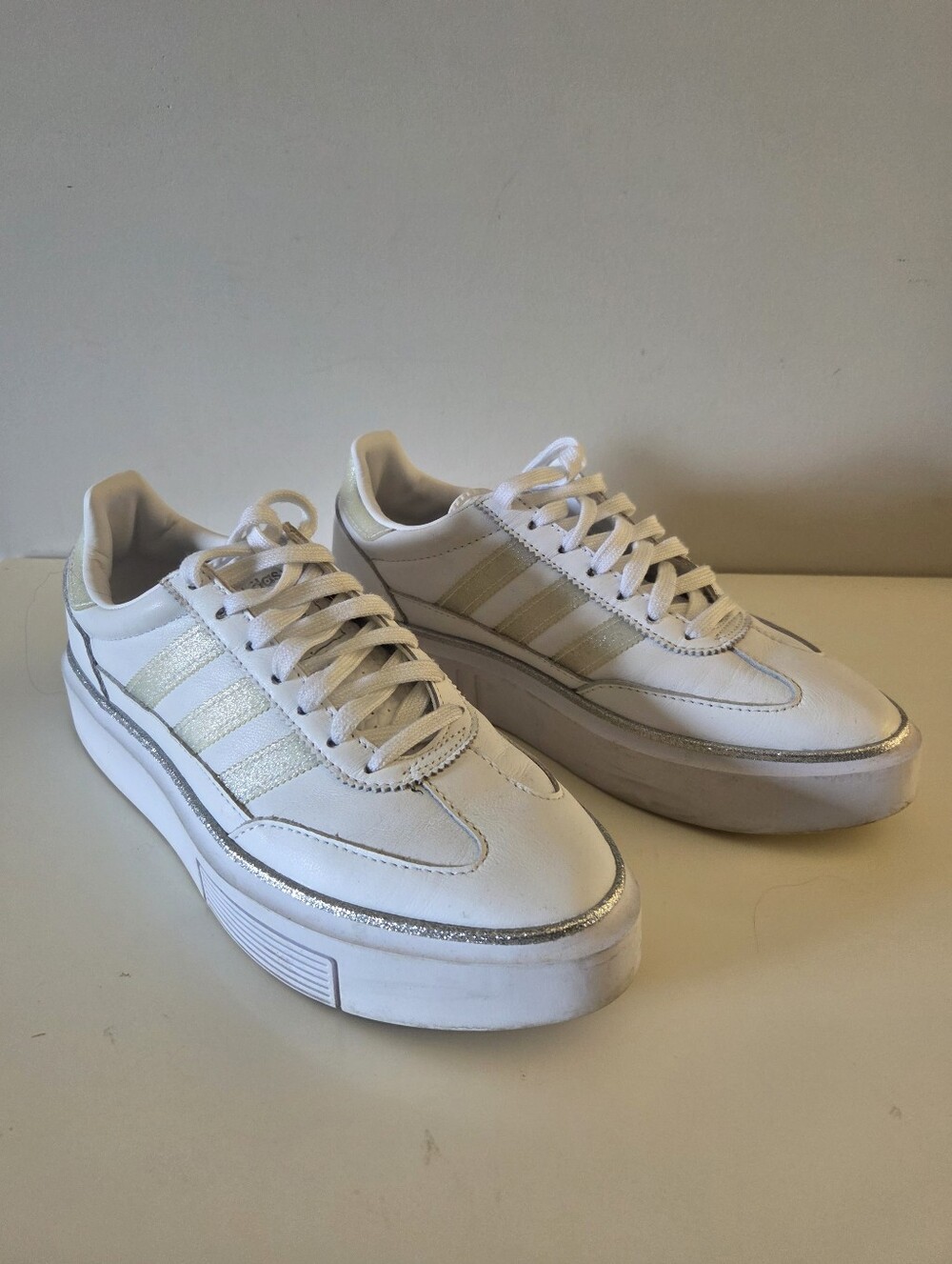 Adidas Super Sleek Leather Platform Sneakers Sz.7.5